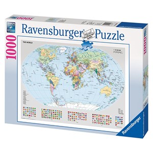 Ravensburger (15652) - "Politisk verdenskort" - 1000 brikker puslespil