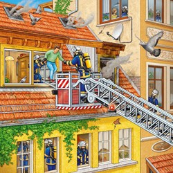 Ravensburger (09401) - "Firemen at Work" - 49 brikker puslespil