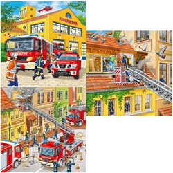 Ravensburger (09401) - "Firemen at Work" - 49 brikker puslespil
