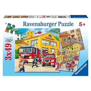 Ravensburger (09401) - "Firemen at Work" - 49 brikker puslespil