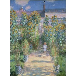 Grafika (01532) - Claude Monet: "The Artist's Garden at Vétheuil, 1880" - 300 brikker puslespil