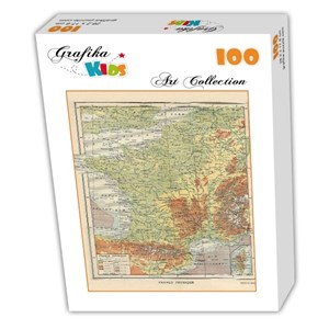 Grafika Kids (00415) - "Map of France, Larousse, 1925" - 100 brikker puslespil