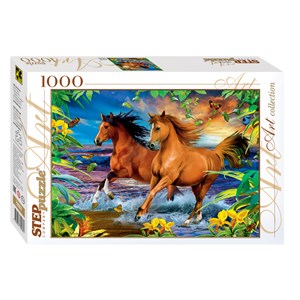 Step Puzzle (79097) - "Horses" - 1000 brikker puslespil
