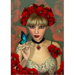 Grafika (T-00093) - "The Woman and the Butterfly" - 1000 brikker puslespil