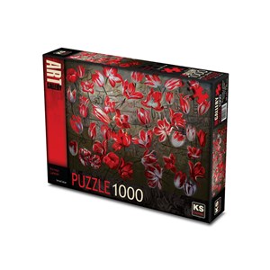 KS Games (11381) - "Red Tulips" - 1000 brikker puslespil