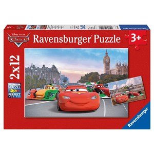 Ravensburger (07554) - "Cars in Paris and in London" - 12 brikker puslespil