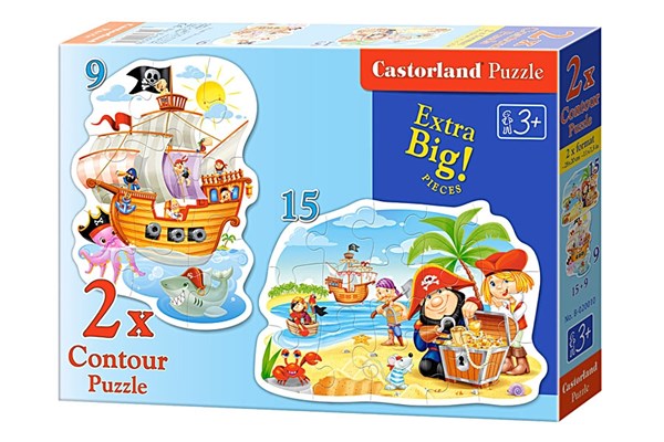 Castorland (B-020010) - "Pirate Treasure" - 9 15 brikker puslespil