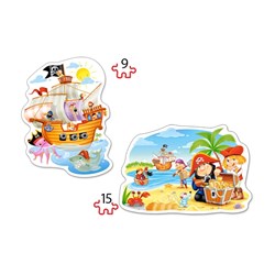 Castorland (B-020010) - "Pirate Treasure" - 9 15 brikker puslespil