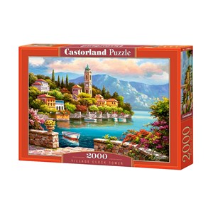 Castorland (C-200696) - "Village Clock Tower" - 2000 brikker puslespil