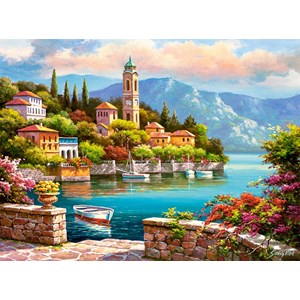 Castorland (C-200696) - "Village Clock Tower" - 2000 brikker puslespil