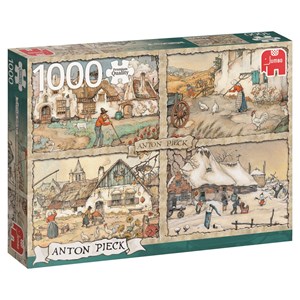 Jumbo (17093) - Anton Pieck: "4 Årstider" - 1000 brikker puslespil