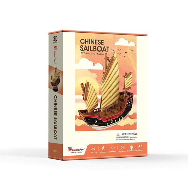 Cubic Fun (T4033h) - "Chinese Sailboat" - 62 brikker puslespil