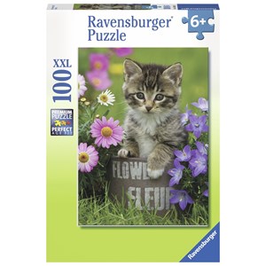 Ravensburger (10847) - "Kitten amongst the Flowers" - 100 brikker puslespil