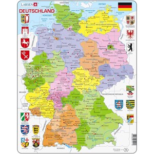 Larsen (A11-DE) - "Germany Political Map - DE" - 70 brikker puslespil