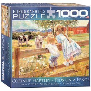 Eurographics (8000-0450) - Corinne Hartley: "Kids on a Fence" - 1000 brikker puslespil