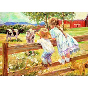 Eurographics (8000-0450) - Corinne Hartley: "Kids on a Fence" - 1000 brikker puslespil