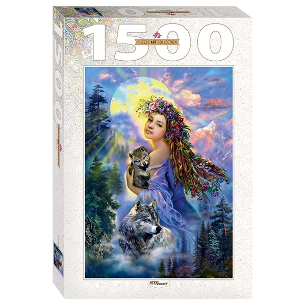 Step Puzzle (83061) - "The Woman and the Wolves" - 1500 brikker puslespil