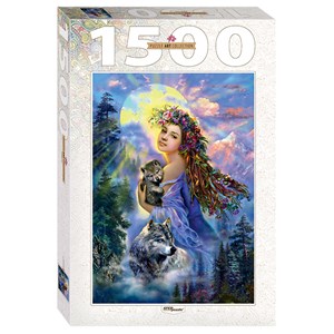 Step Puzzle (83061) - "The Woman and the Wolves" - 1500 brikker puslespil