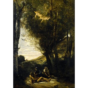 Grafika (01943) - Jean-Baptiste-Camille Corot: "Saint Sebastian Succored by the Holy Women, 1874" - 1000 brikker puslespil