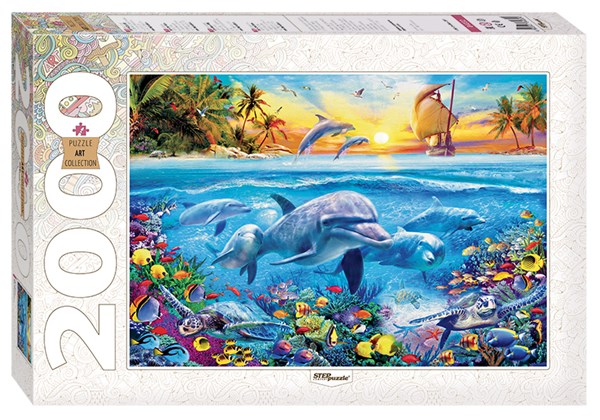 Step Puzzle (84032) - "Dolphin Paradise" - 2000 brikker puslespil