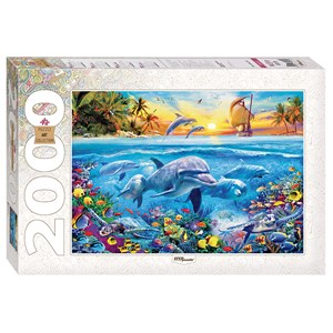Step Puzzle (84032) - "Dolphin Paradise" - 2000 brikker puslespil