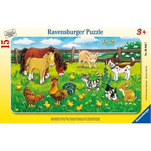 Ravensburger (06046) - "Farm Animals in The Meadow" - 15 brikker puslespil