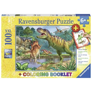 Ravensburger (13695) - "World of Dinosaurs + Colouring Booklet" - 100 brikker puslespil
