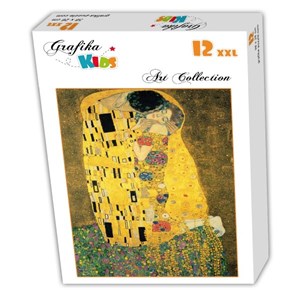 Grafika (00055) - Gustav Klimt: "The Kiss, 1907-1908" - 12 brikker puslespil