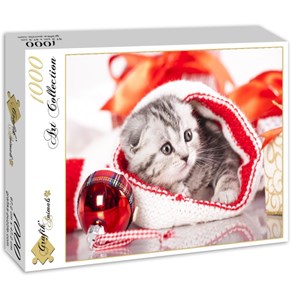 Grafika (01051) - "Christmas Kitten" - 1000 brikker puslespil