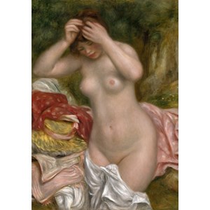 Grafika (01898) - Pierre-Auguste Renoir: "Bather Arranging Her Hair, 1893" - 1000 brikker puslespil