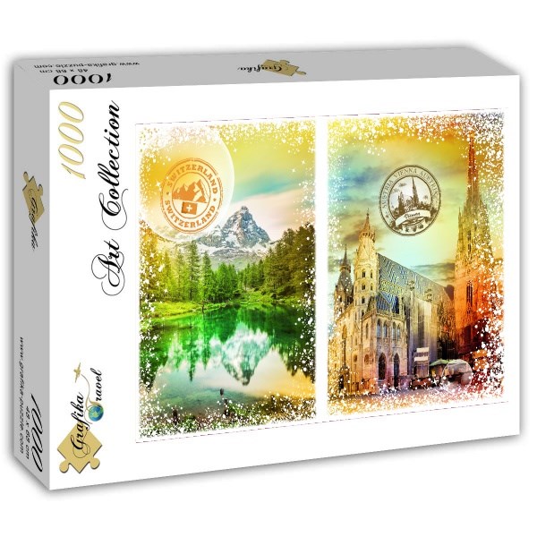 Grafika (T-00235) - "Austria and Switzerland" - 1000 brikker puslespil
