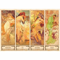 D-Toys (66930-MU09) - Alphonse Mucha: "Seasons" - 1000 brikker puslespil