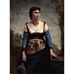 Grafika (01979) - Jean-Baptiste-Camille Corot: "Agostina, 1866" - 2000 brikker puslespil