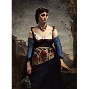 Grafika (01979) - Jean-Baptiste-Camille Corot: "Agostina, 1866" - 2000 brikker puslespil