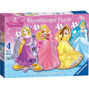 Ravensburger (07398) - "Disney Princess" - 10 12 14 16 brikker puslespil