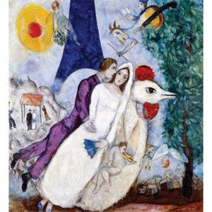 Puzzle Michele Wilson (A956-250) - Marc Chagall: "The Bridal Pair with the Eiffel Tower" - 250 brikker puslespil