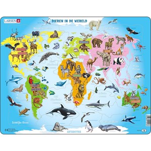 Larsen (A34-NL) - "Animals of the World - NL" - 28 brikker puslespil