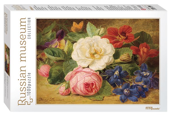 Step Puzzle (79211) - Josef Launer: "Bouquet of Flowers with a Snail" - 1000 brikker puslespil