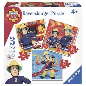 Ravensburger (07065) - "Fireman Sam" - 25 36 49 brikker puslespil