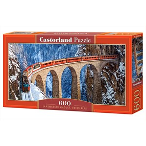 Castorland (B-060016) - "Landwasser Viaduct, Swiss Alps" - 600 brikker puslespil