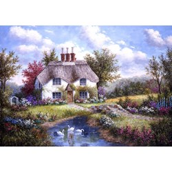 Grafika (T-00501) - Dennis Lewan: "Swan Creek Cottage" - 1500 brikker puslespil