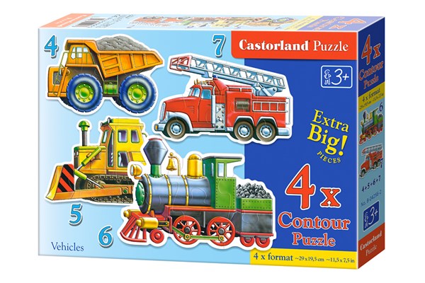 Castorland (B-04256) - "Vehicles" - 4 5 6 7 brikker puslespil