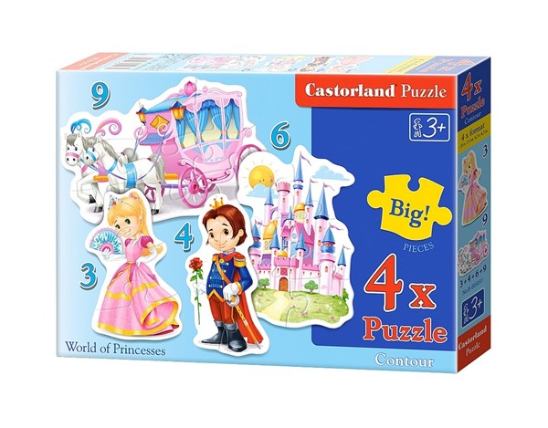 Castorland (B-005031) - "World of Princesses" - 3 4 6 9 brikker puslespil