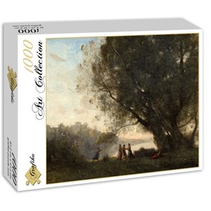 Grafika (01966) - Jean-Baptiste-Camille Corot: "Dance under the Trees at the Edge of the Lake, 1865-1870" - 1000 brikker puslespil