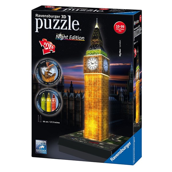 Ravensburger (12588) - "Big Ben, Night Edition" - 216 brikker puslespil