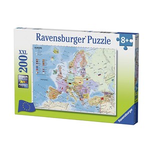 Ravensburger (12841) - "Map of Europe in French" - 200 brikker puslespil