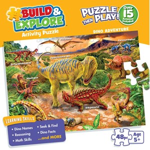 Buffalo Games (39043) - "Dino Adventure (Build and Explore)" - 48 brikker puslespil