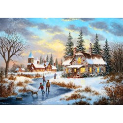 Grafika (T-00519) - Dennis Lewan: "A Mid-Winter's Eve" - 1000 brikker puslespil