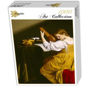 Grafika (01781) - Orazio Gentileschi: "The Lute Player, 1612-1620" - 1000 brikker puslespil