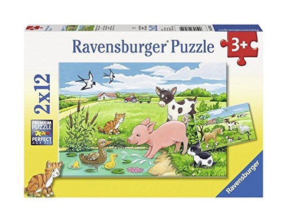 Ravensburger (07582) - "Baby Animals on The Farm" - 12 brikker puslespil